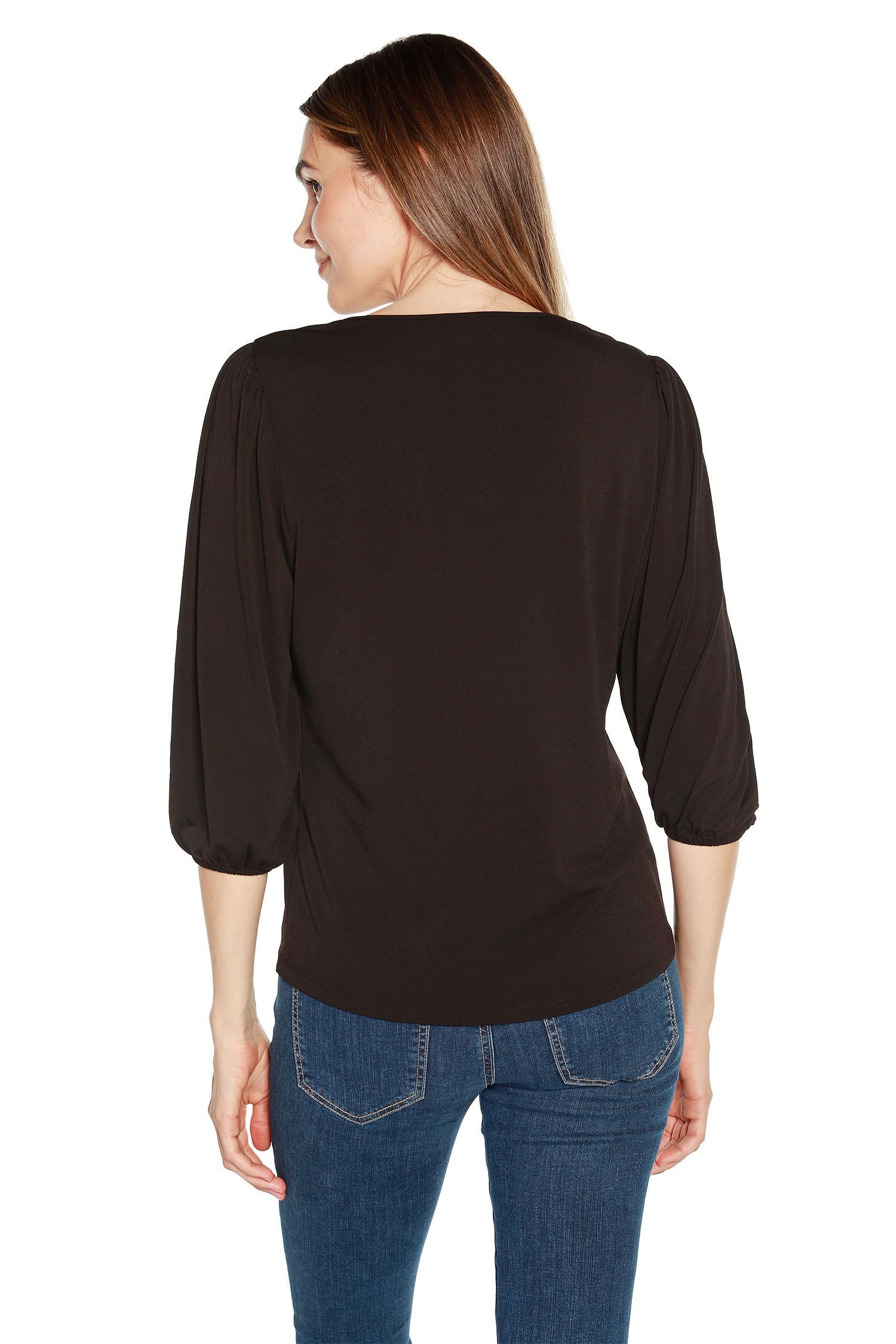 Women's Loose Fit Pullover Blouse with Delicate Lace Insets