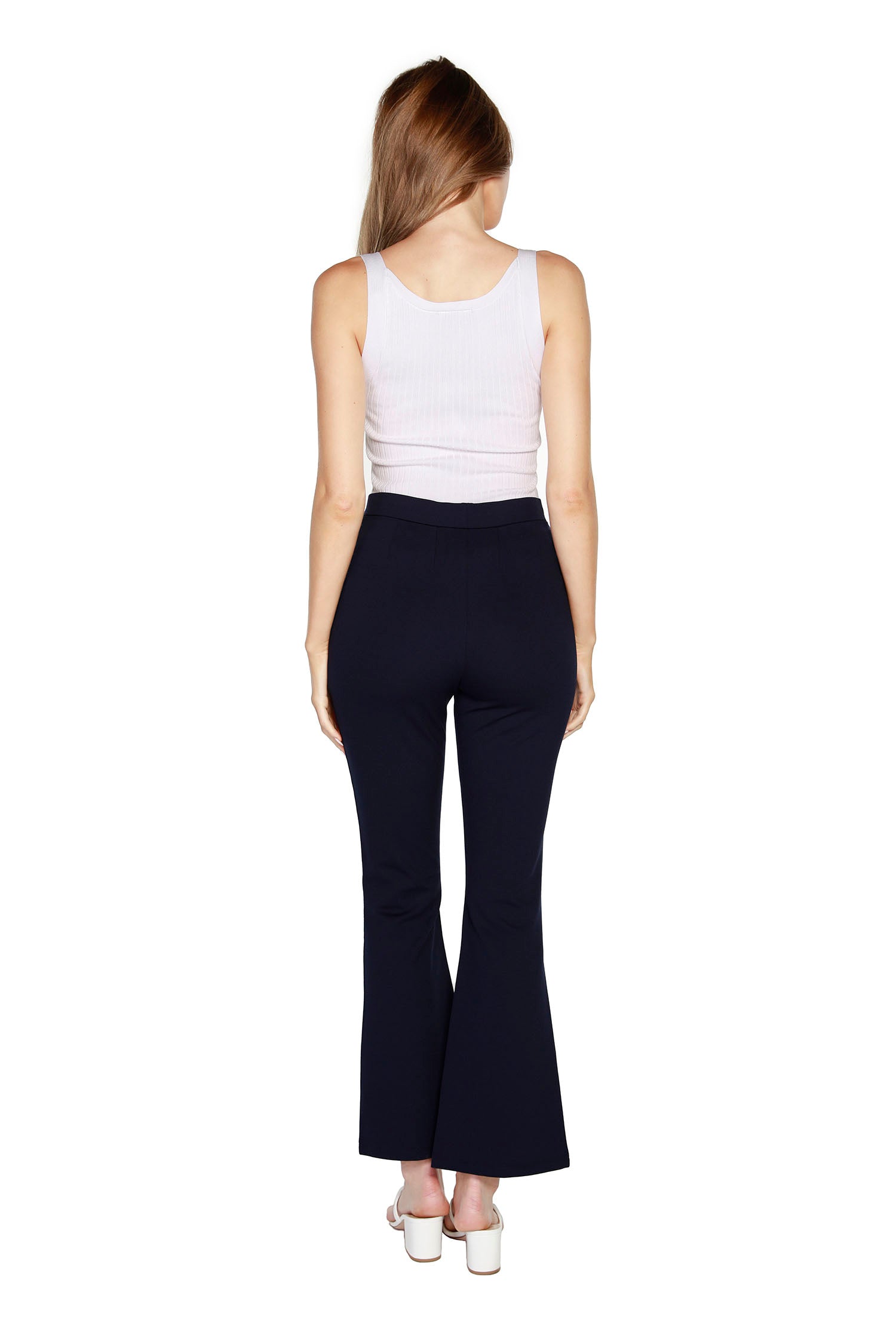 Women's Ponte Pants with Front Split Hem and Side Pockets - LAST CALL