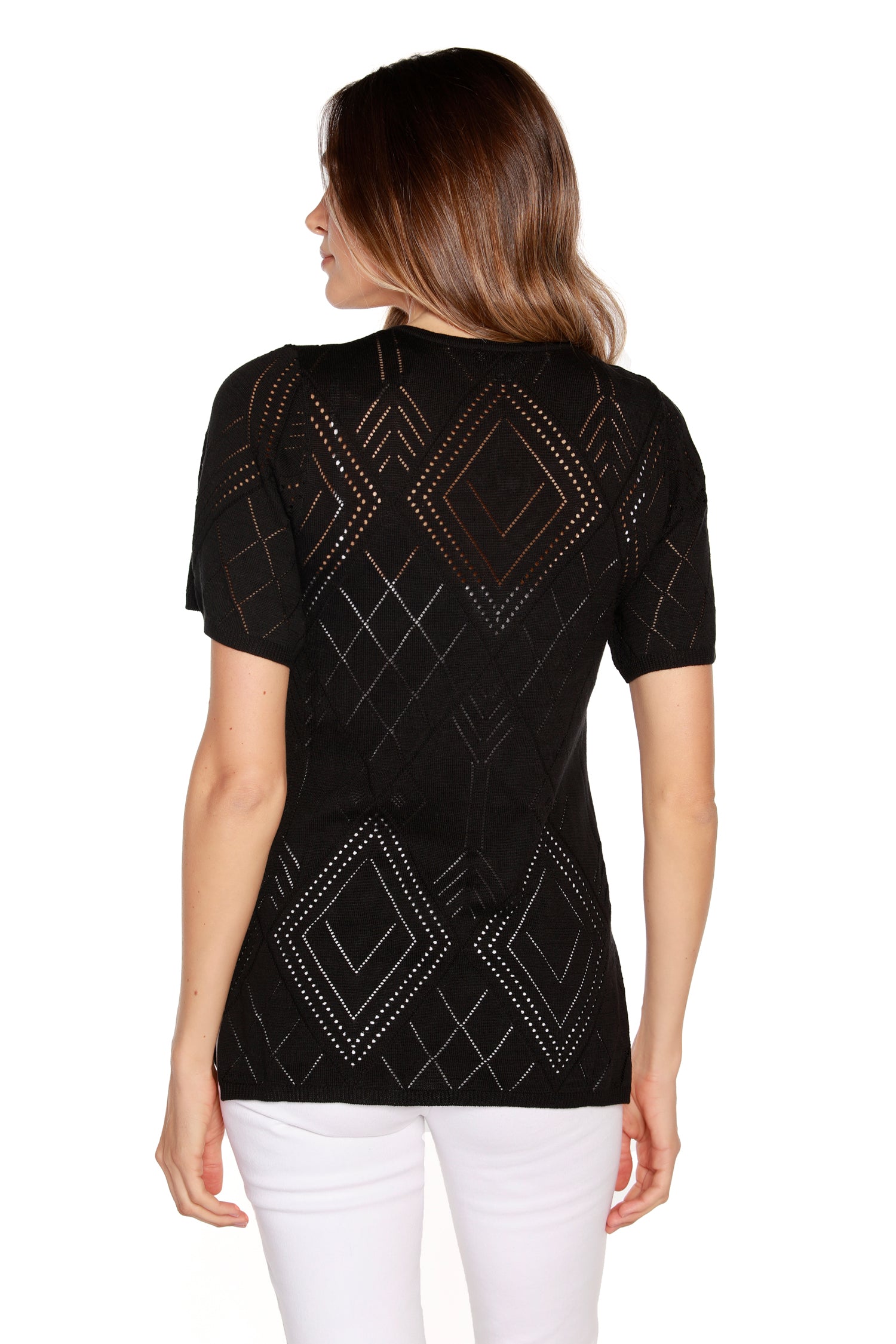 Women's Lightweight Diamond Knit Tunic Pullover Cover Up
