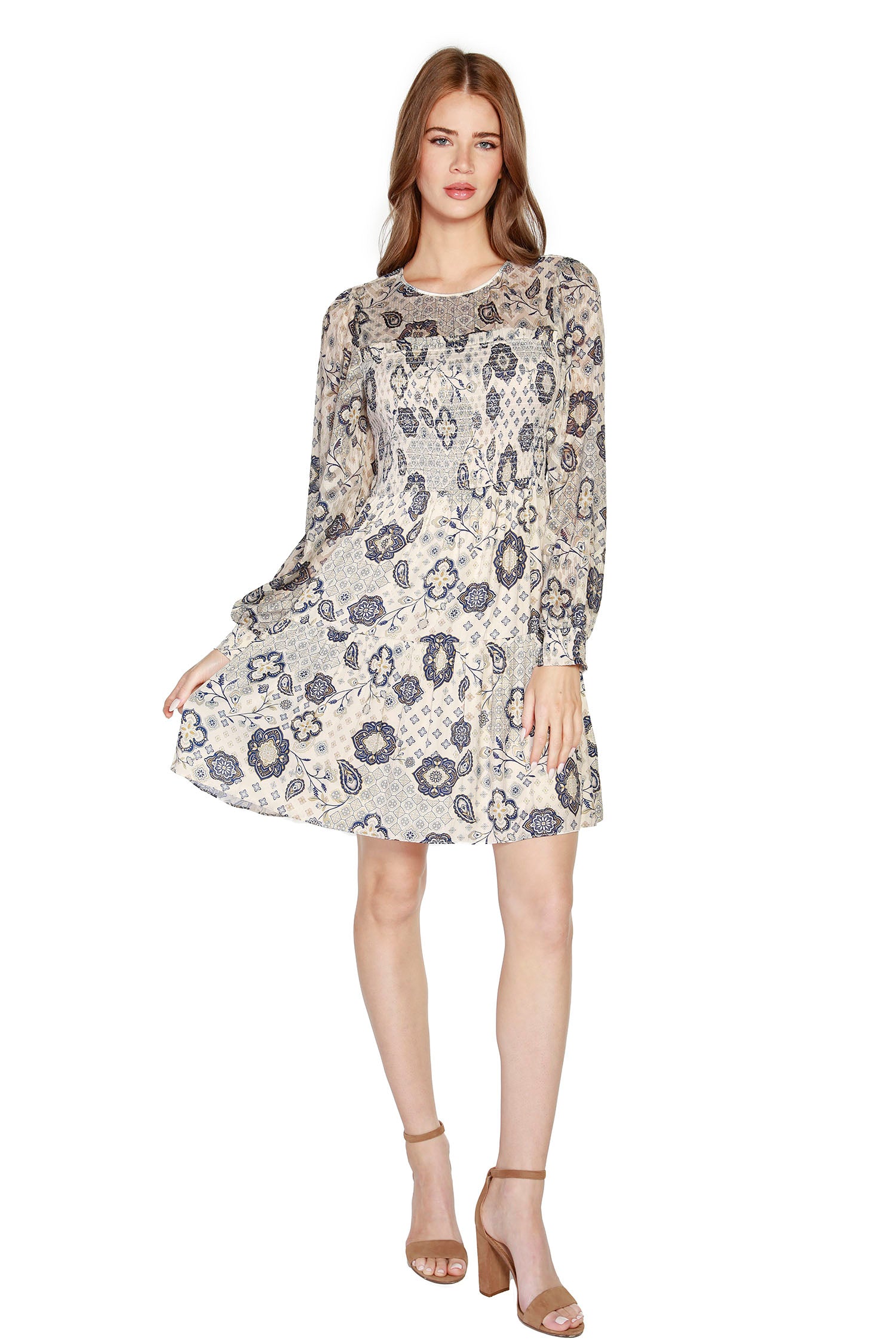 Women's Floral Paisley Dress with Chiffon and a Touch of Shimmer | LAST CALL